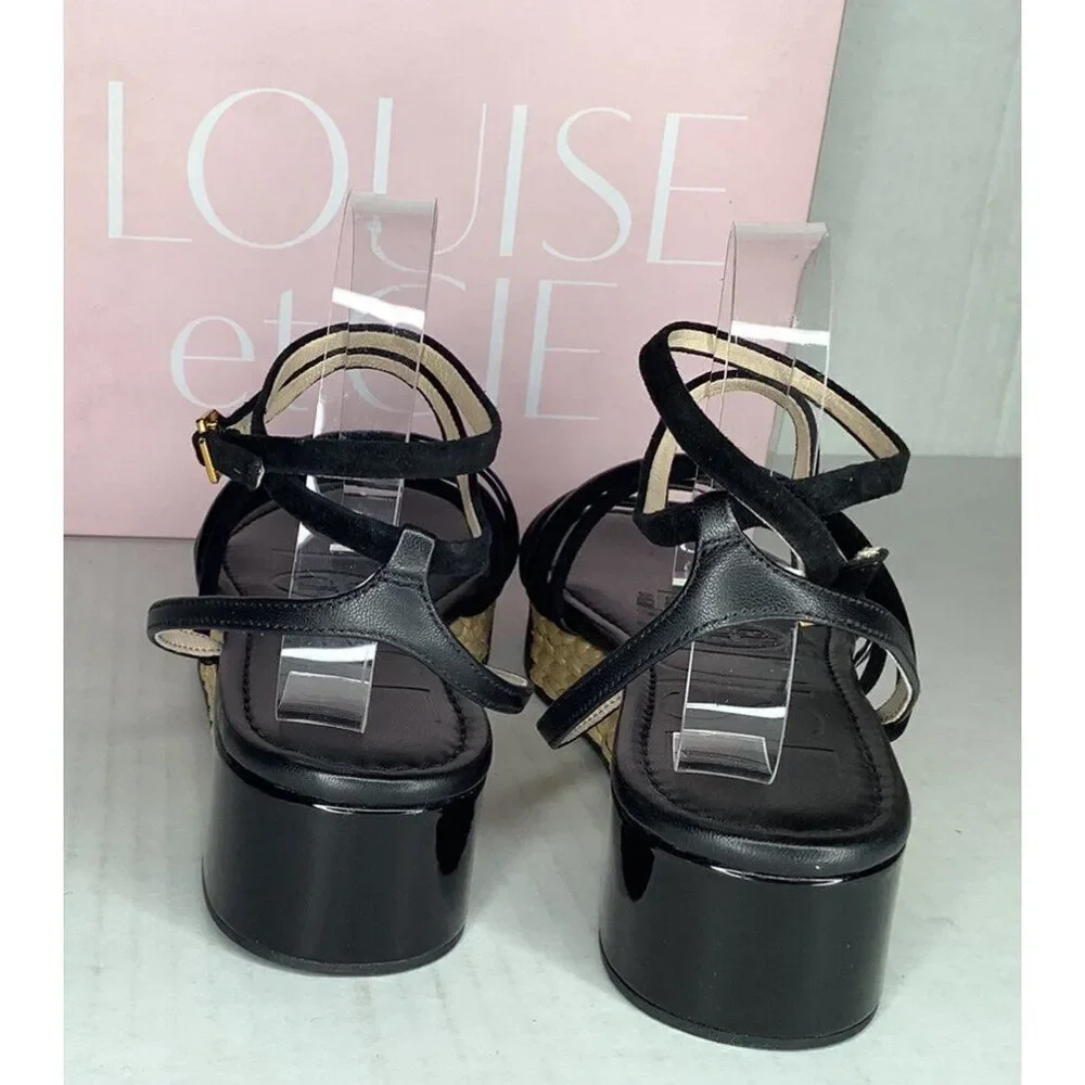 Louise Et Cie Bimo Women's 11m Black strappy espedrille sandals
